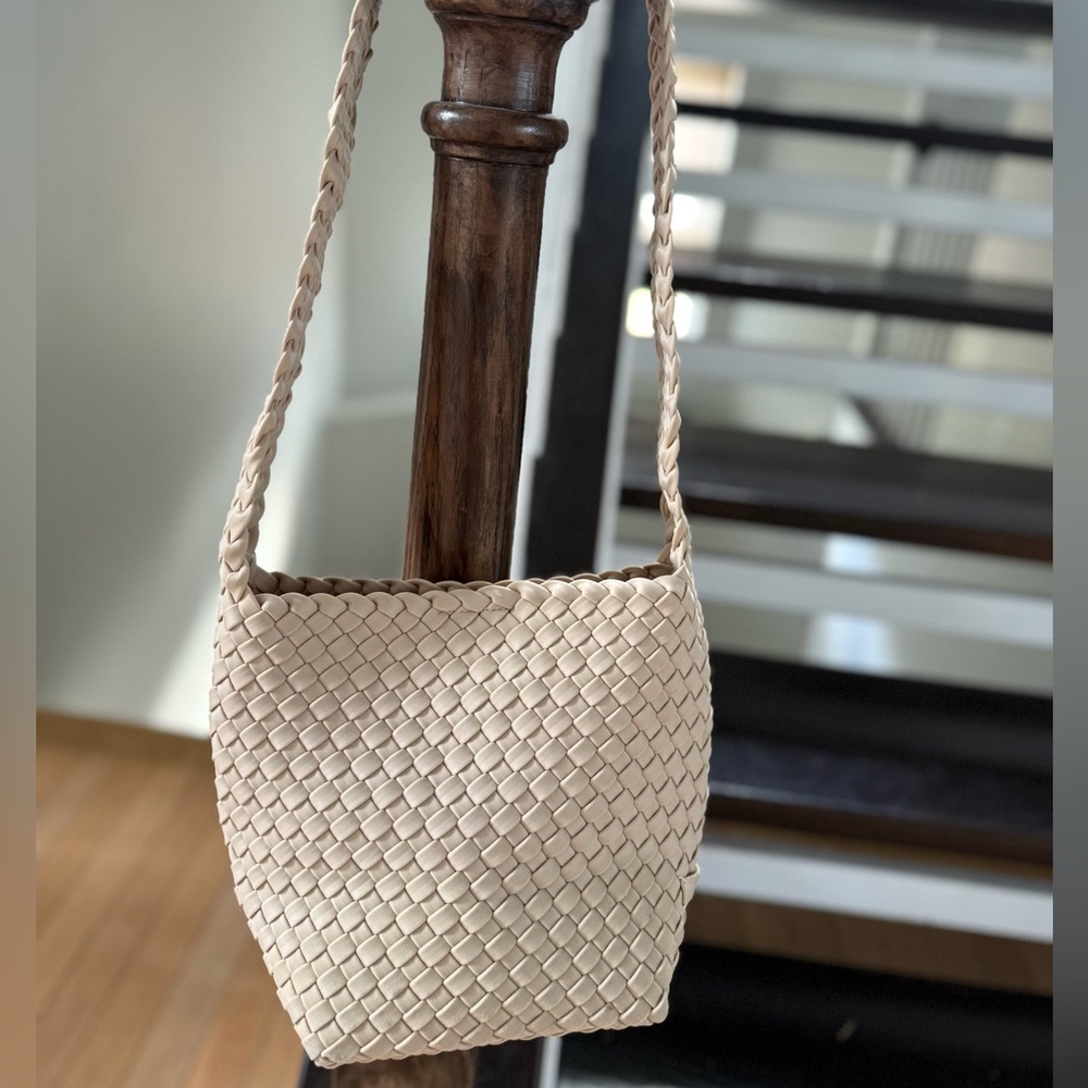 Naghedi Laguna Bag with Removable Change Purse Insert in Ecru Woven Bag - Picture 2 of 12